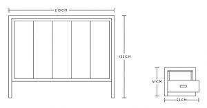 Recámara Texas King Size con Cómoda