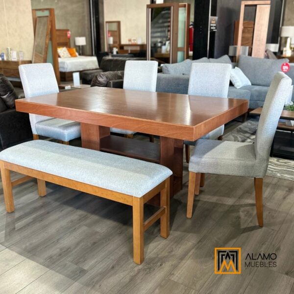 Comedor Lisboa Roble con 4 sillas y 1 banca