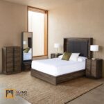 Recámara Olmo Nogal con luz 5 Piezas