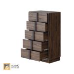 Recámara Olmo Nogal con luz 5 Piezas - Imagen 4